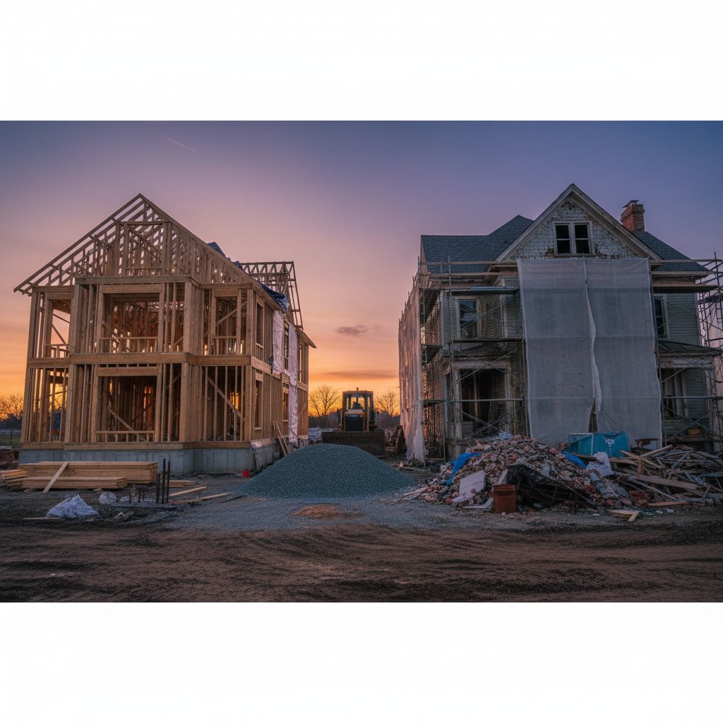 Custom home design meeting showing floor plans and material selections