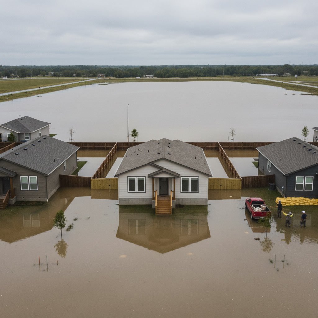 Elevated custom home foundation under construction showing flood zone compliance