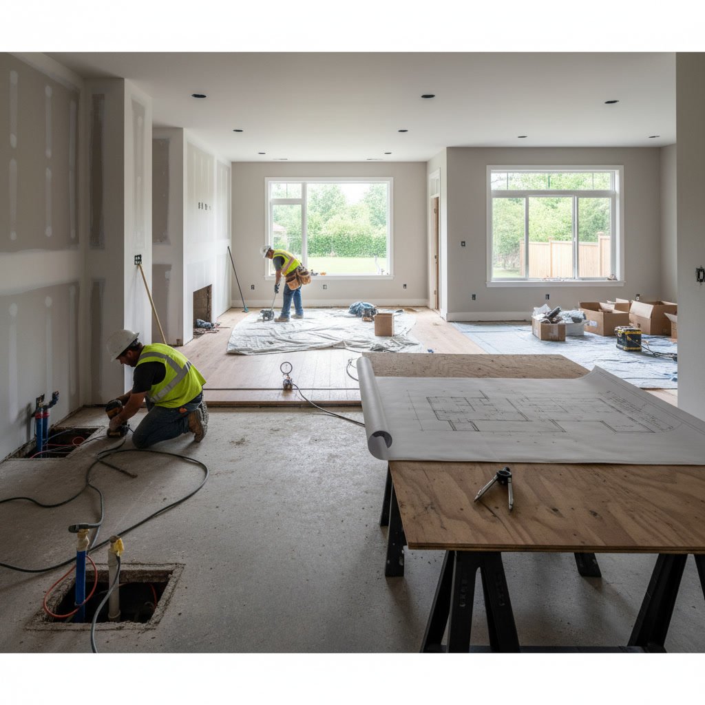 Phased whole home remodel planning timeline with homeowners living on site